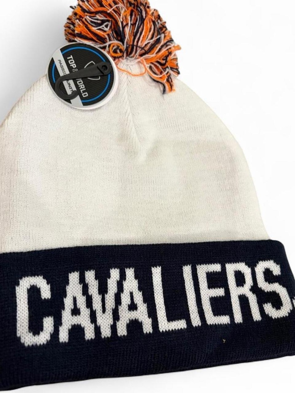 NWT University of Virginia Cavaliers navy and orange pom beanie - Picture 2 of 3